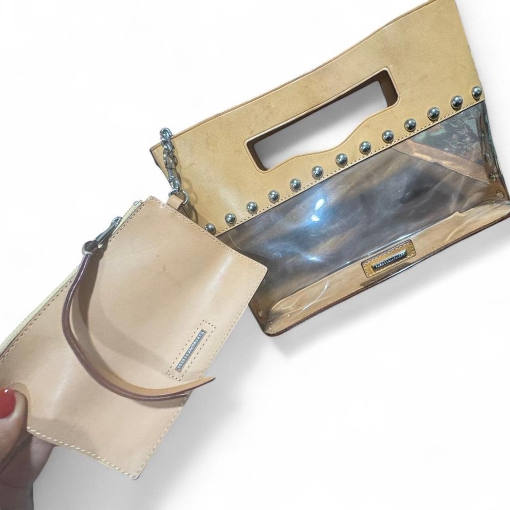 Rebecca Minkoff Tan and Clear Clutch Bag